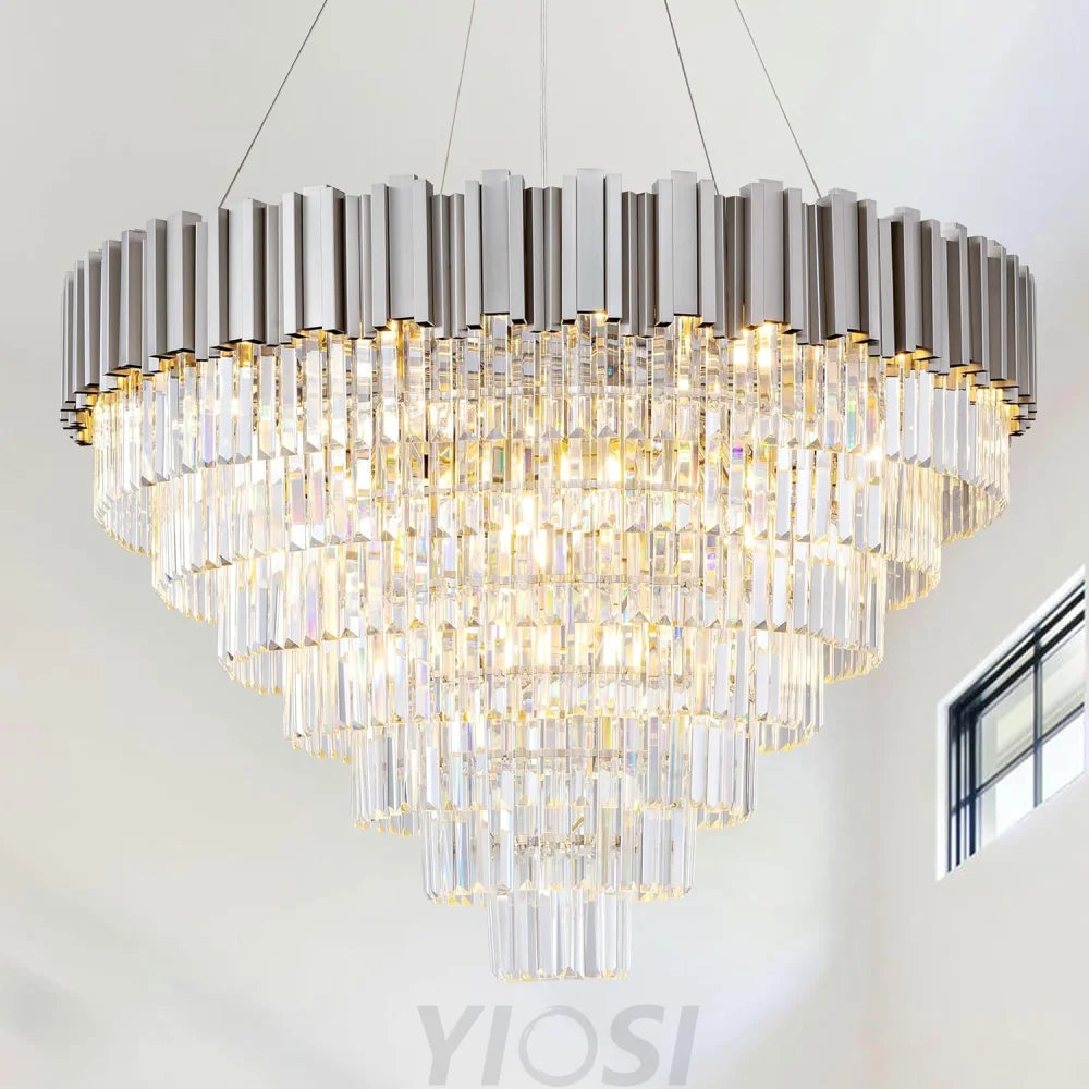 Modern circular K9 crystal chandelier