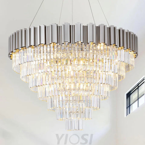 Modern circular K9 crystal chandelier