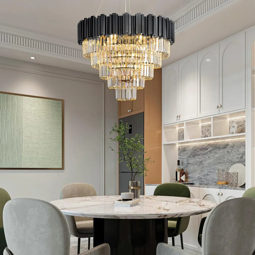 Modern circular K9 crystal chandelier