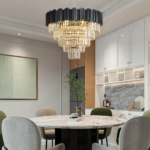 Modern circular K9 crystal chandelier
