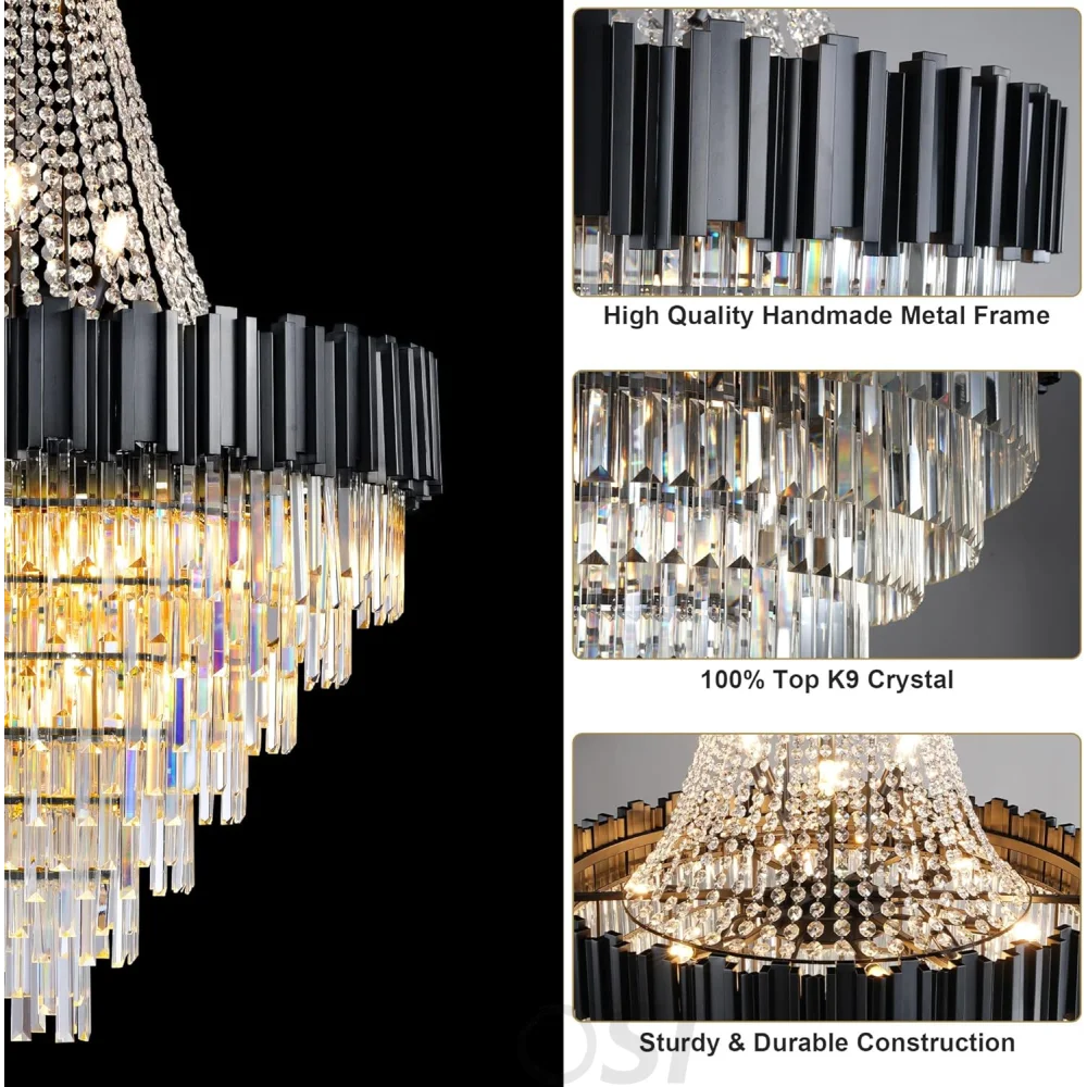 Modern circular K9 crystal chandelier