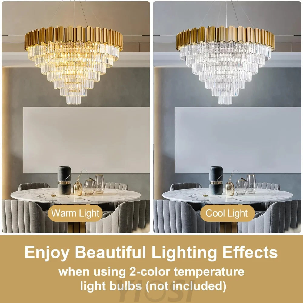Modern circular K9 crystal chandelier