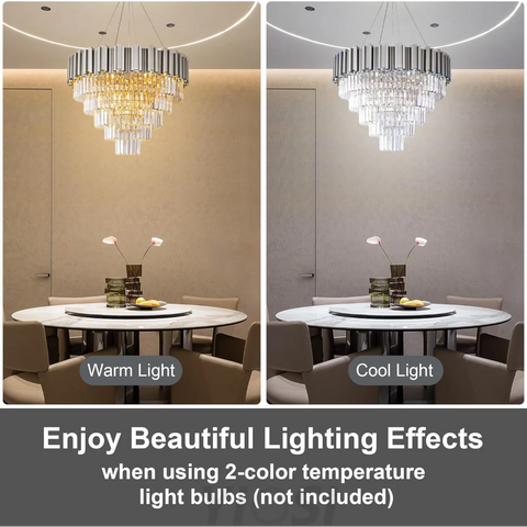 Modern circular K9 crystal chandelier