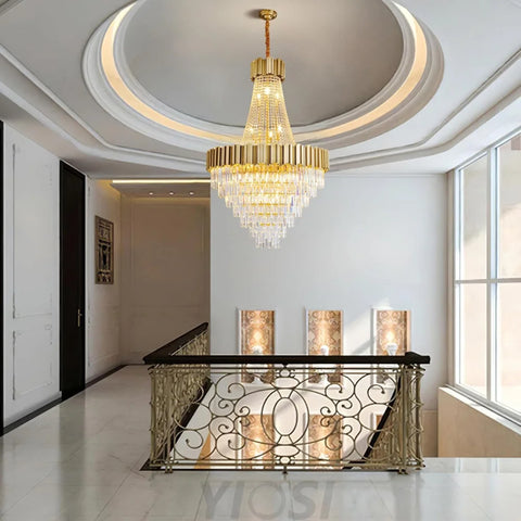 Modern circular K9 crystal chandelier