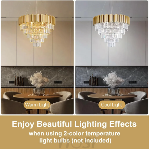Modern circular K9 crystal chandelier
