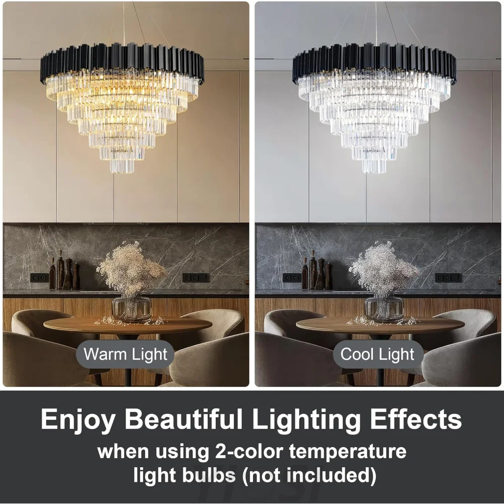 Modern circular K9 crystal chandelier