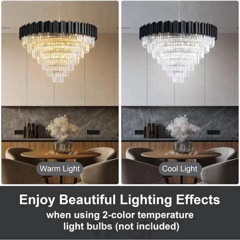 Modern circular K9 crystal chandelier