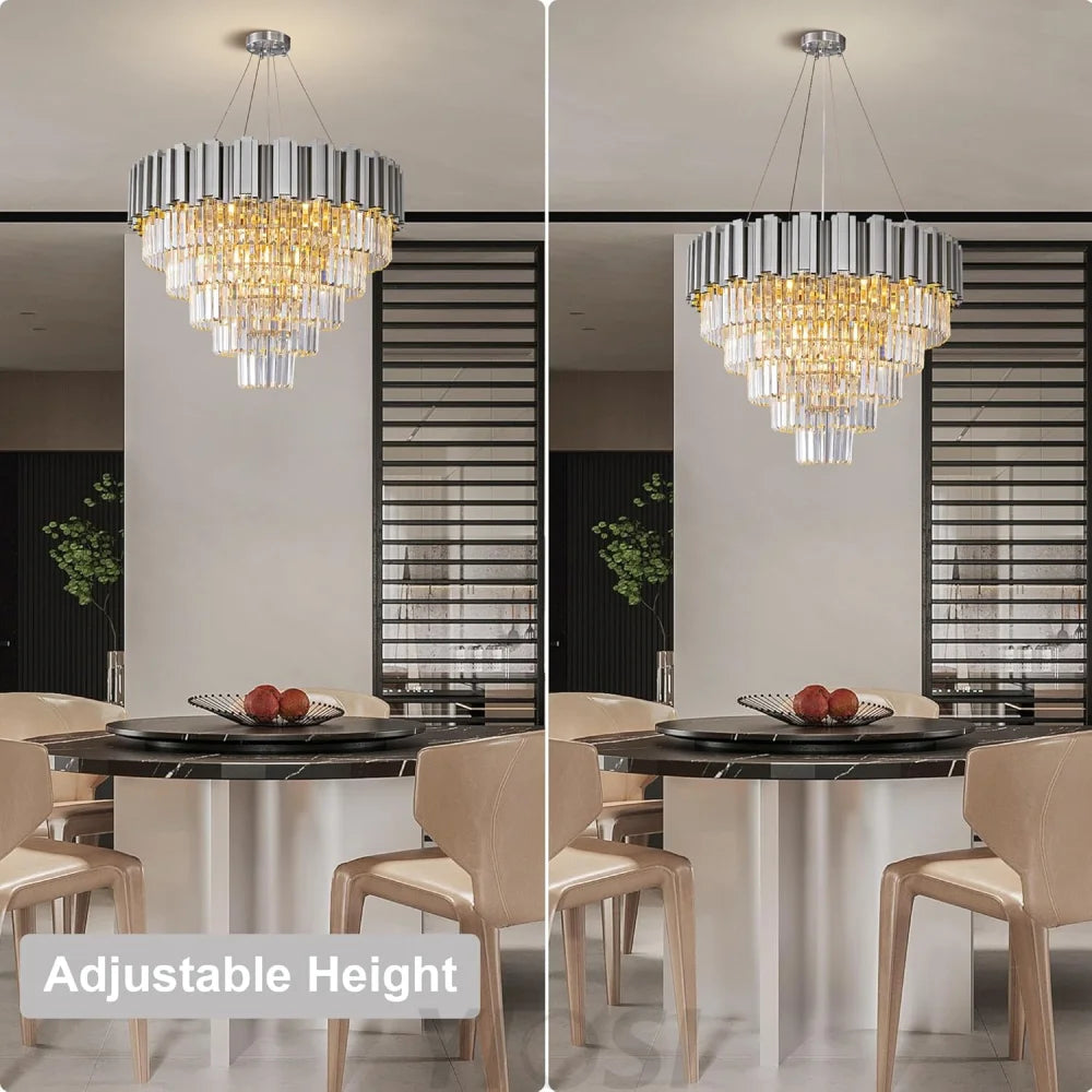 Modern circular K9 crystal chandelier