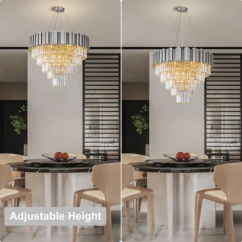 Modern circular K9 crystal chandelier