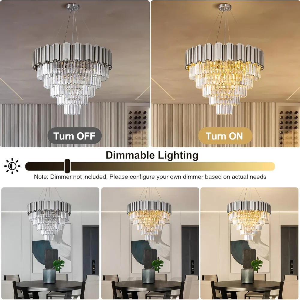 Modern circular K9 crystal chandelier