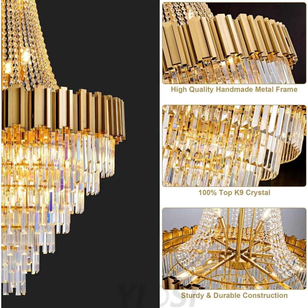 Modern circular K9 crystal chandelier