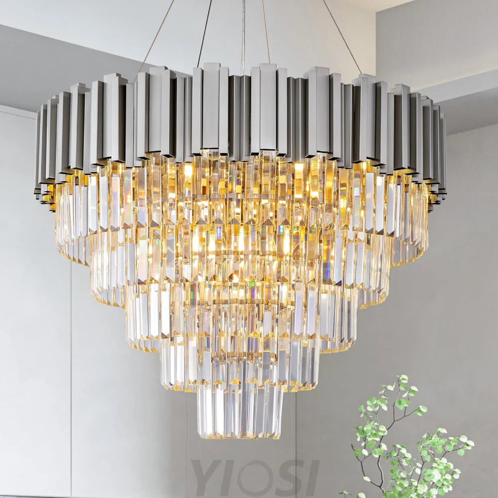 Modern circular K9 crystal chandelier