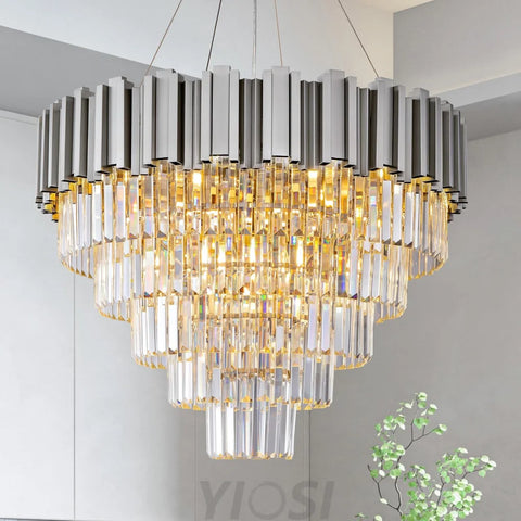 Modern circular K9 crystal chandelier