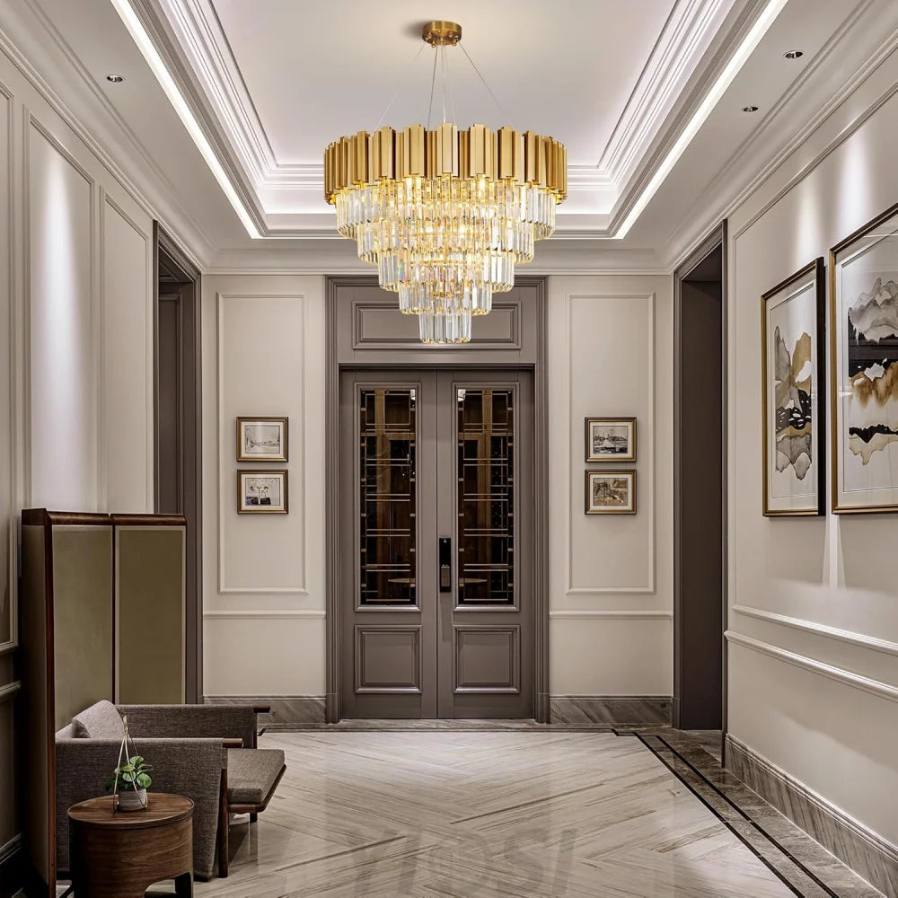Modern circular K9 crystal chandelier