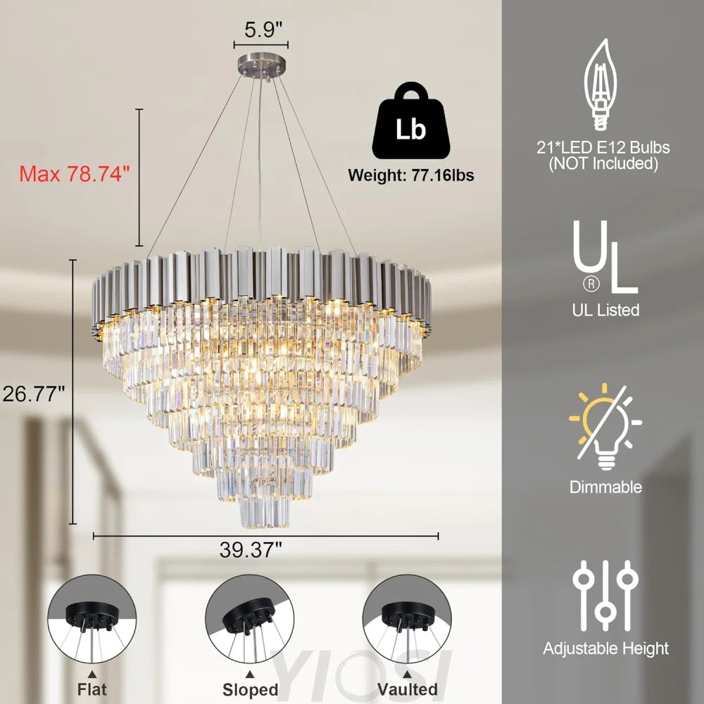 Modern circular K9 crystal chandelier