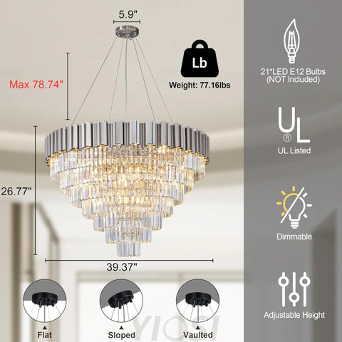 Modern circular K9 crystal chandelier