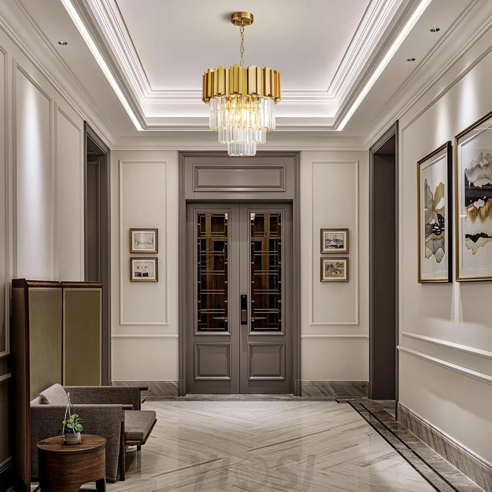 Modern circular K9 crystal chandelier