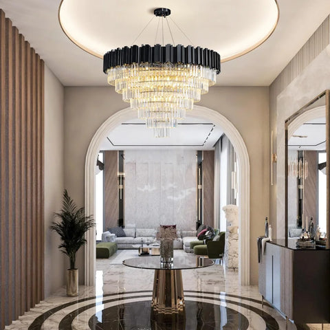 Modern circular K9 crystal chandelier