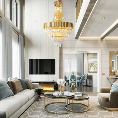 Modern circular K9 crystal chandelier