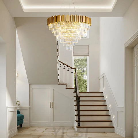 Modern circular K9 crystal chandelier