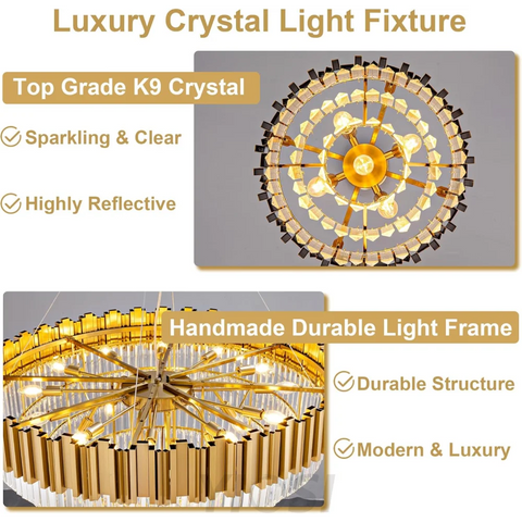 Modern circular K9 crystal chandelier