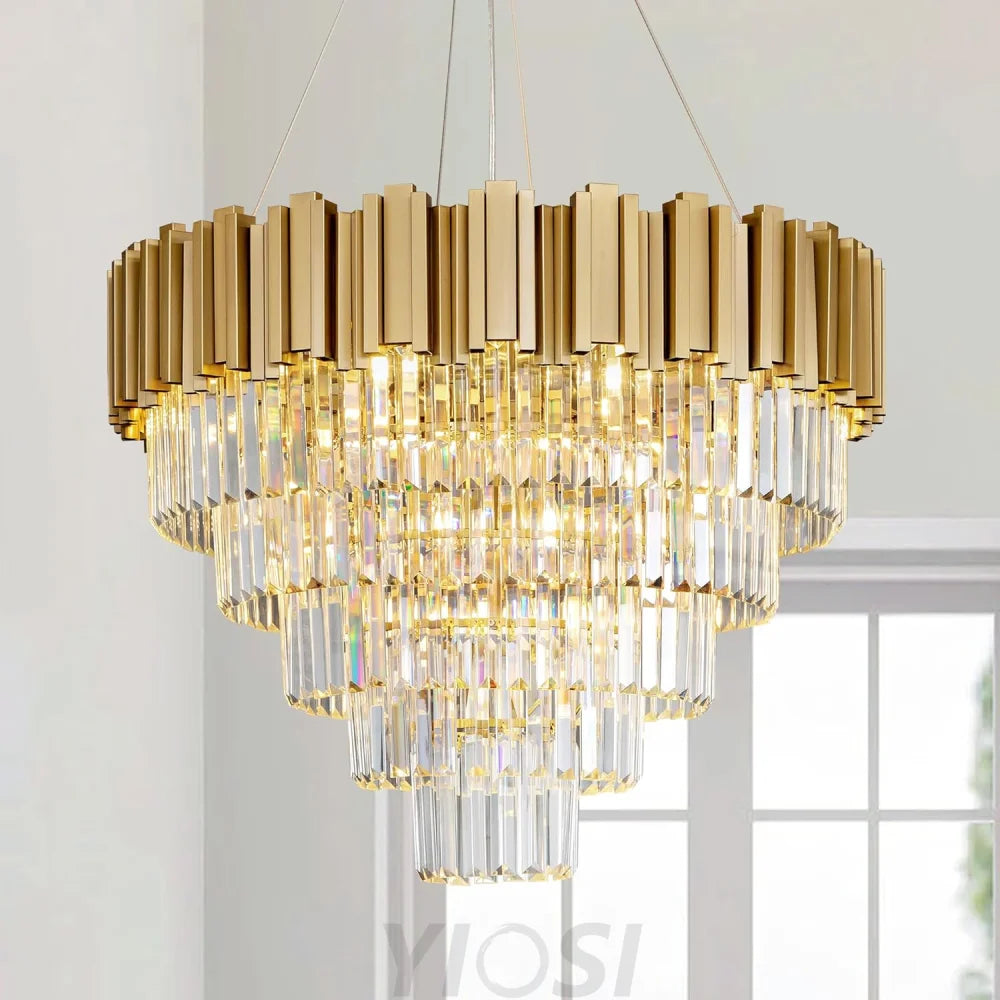 Modern circular K9 crystal chandelier