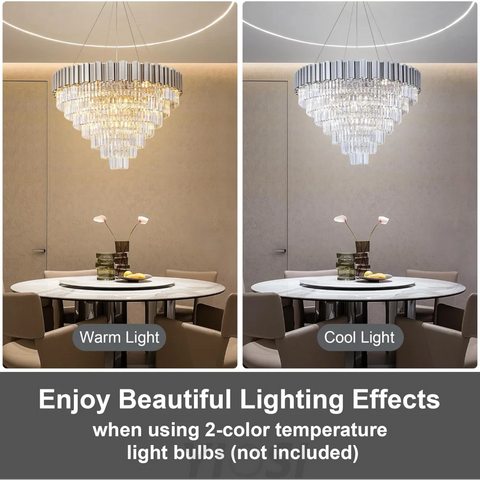 Modern circular K9 crystal chandelier