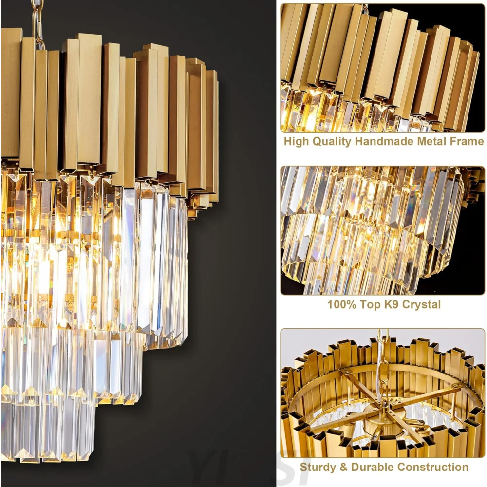 Modern circular K9 crystal chandelier