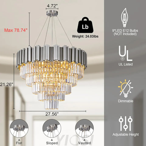 Modern circular K9 crystal chandelier