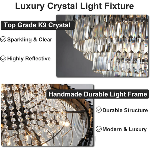 Modern circular K9 crystal chandelier