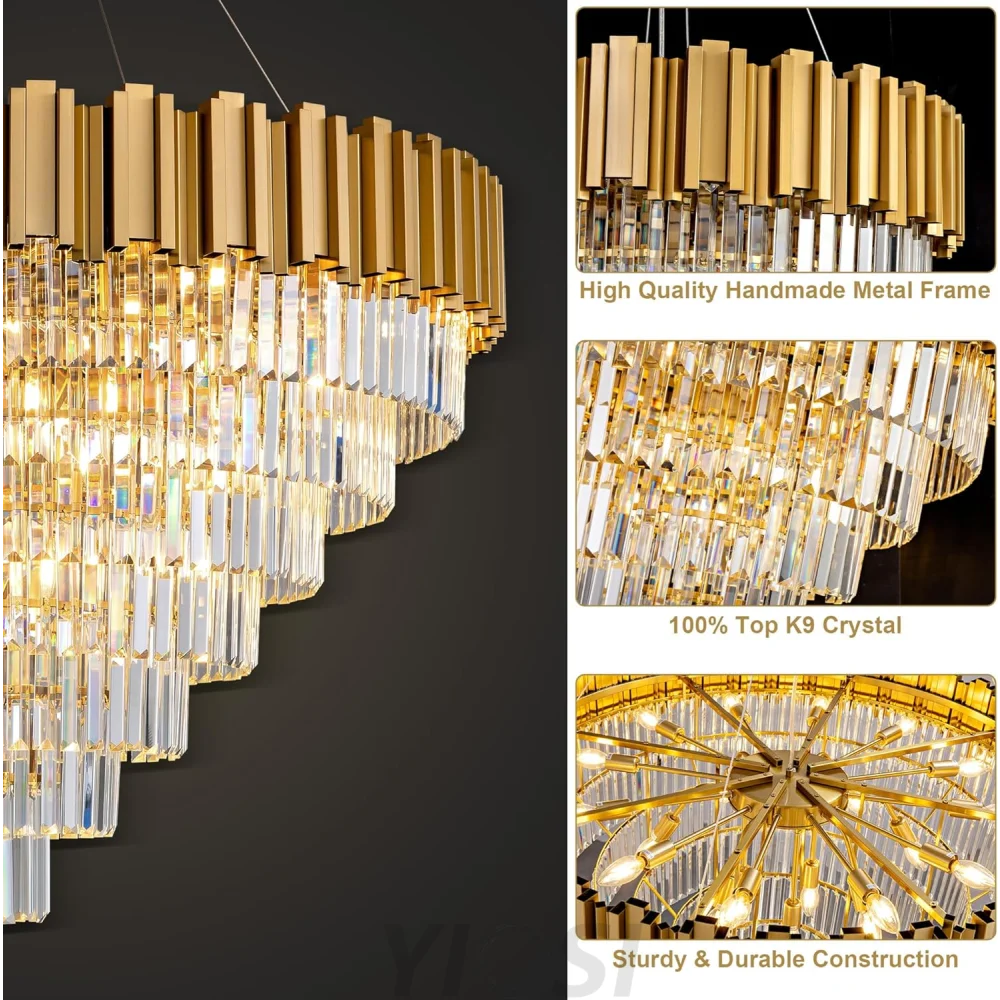 Modern circular K9 crystal chandelier