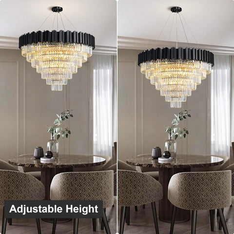 Modern circular K9 crystal chandelier