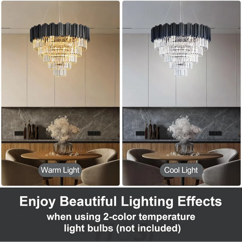 Modern circular K9 crystal chandelier