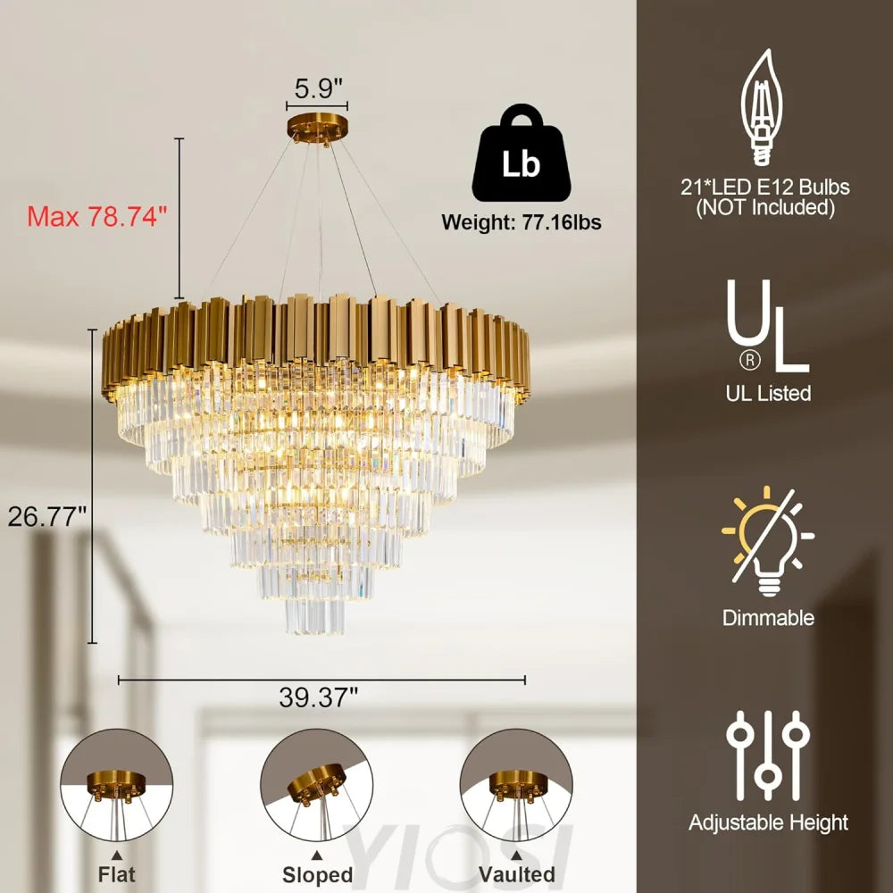 Modern circular K9 crystal chandelier