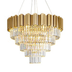 Modern circular K9 crystal chandelier Gold / D27.5in