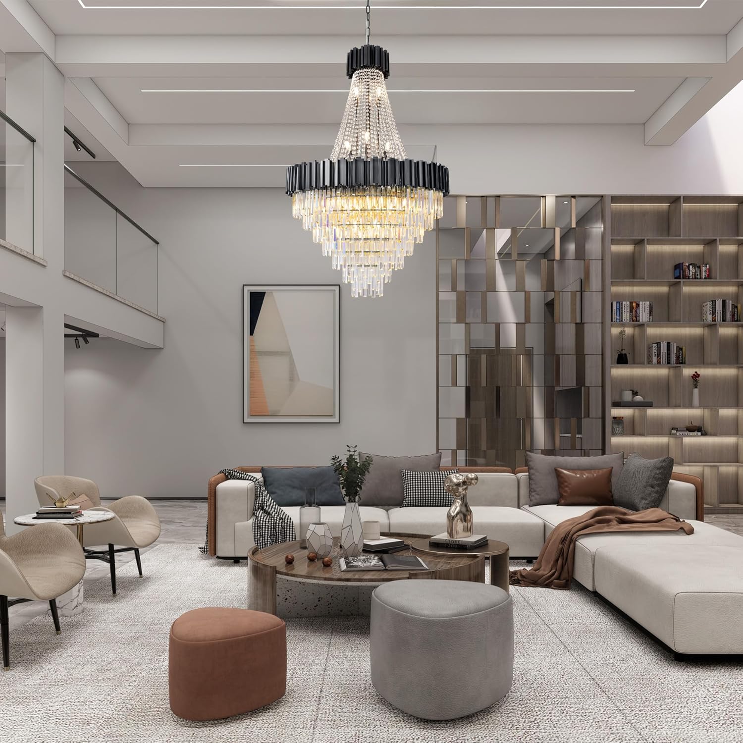 Modern circular K9 crystal chandelier