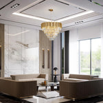 Modern circular K9 crystal chandelier