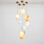 Modern Cluster Hanging Pendant Light – lights on