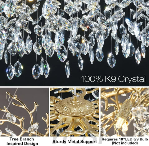 Modern Crystal Chandelier 21’’ 30’’ 40’’ | Adjustable bulb brightness Chandelier