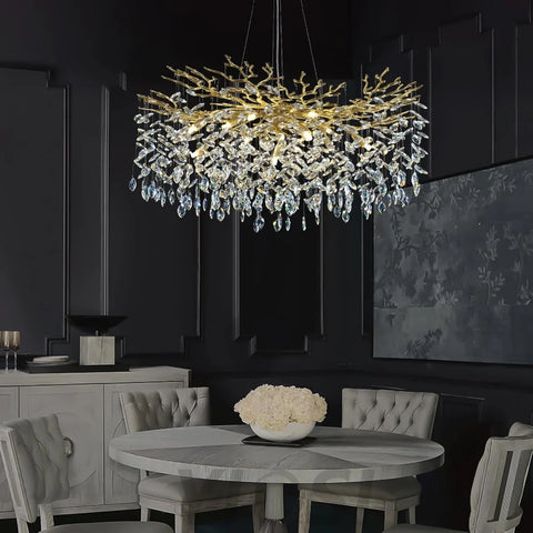 Modern Round Crystal Chandelier 21" 30" 40" - Fast Delivery-1-Yiosilamp