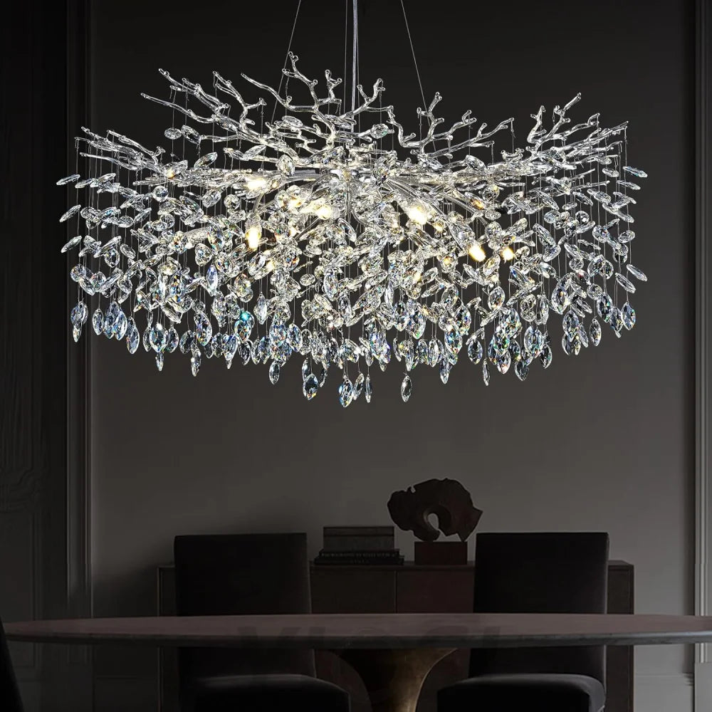 Modern Round Crystal Chandelier 21" 30" 40" - Fast Delivery-1-Yiosilamp