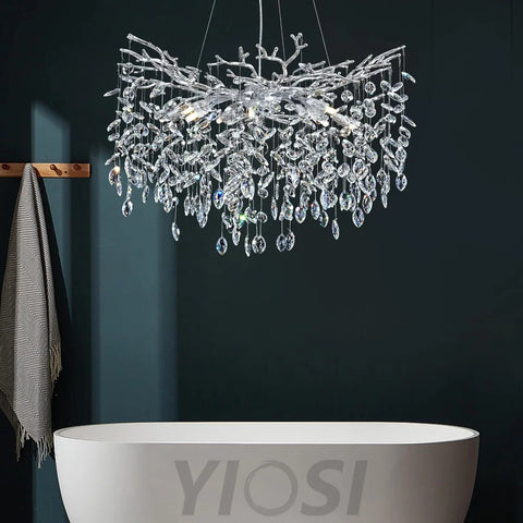 Modern Round Crystal Chandelier 21" 30" 40" - Fast Delivery-1-Yiosilamp