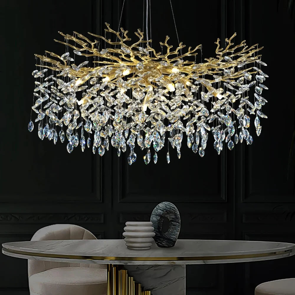 Modern Round Crystal Chandelier 21" 30" 40" - Fast Delivery-1-Yiosilamp