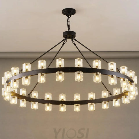 Modern Crystal Chandelier – Gold / Black – Multiple Sizes & Shapes
