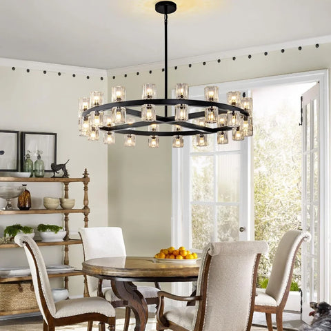 Modern Crystal Chandelier – Gold / Black – Multiple Sizes & Shapes