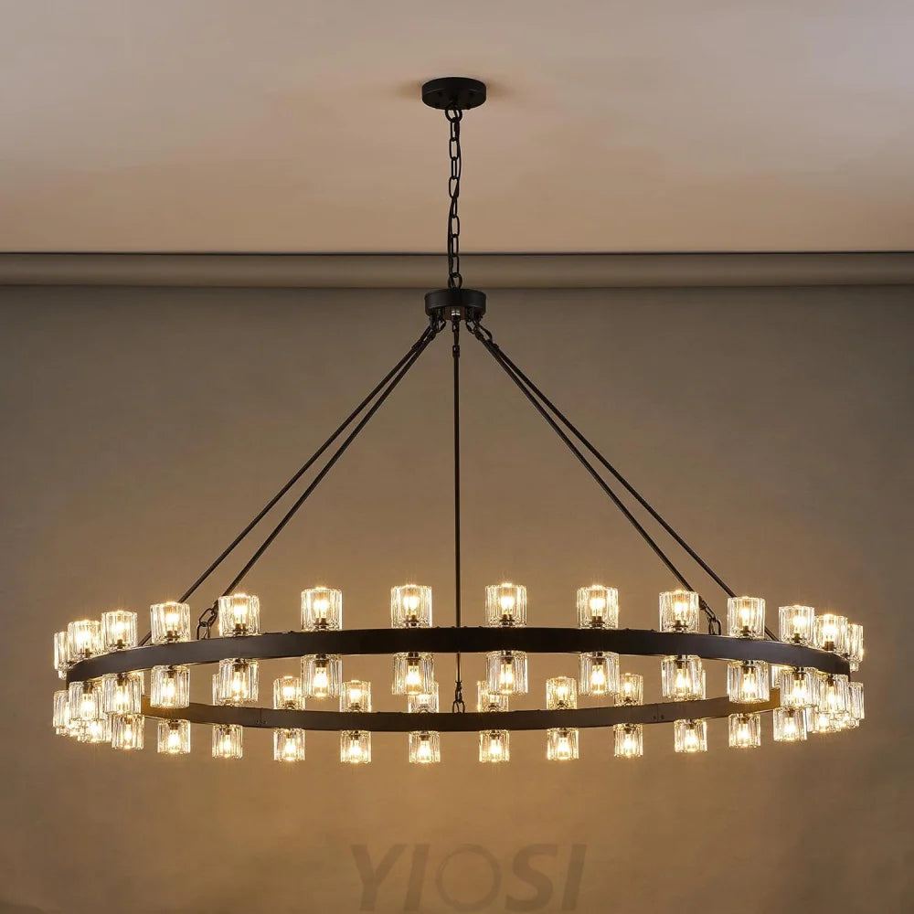 Modern Crystal Chandelier – Gold / Black – Multiple Sizes & Shapes