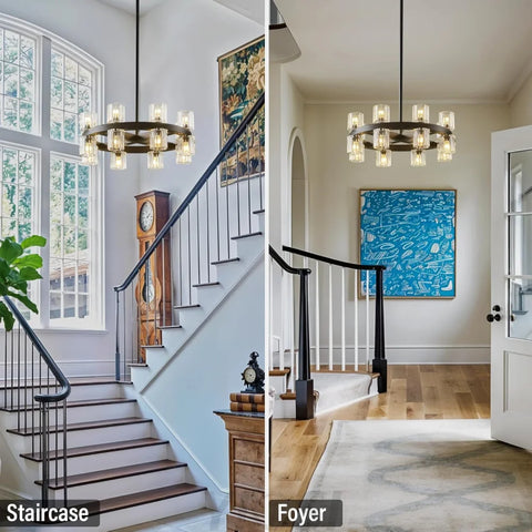 Modern Crystal Chandelier – Gold / Black – Multiple Sizes & Shapes