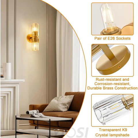 Modern Crystal Chandelier – Gold / Black – Multiple Sizes & Shapes