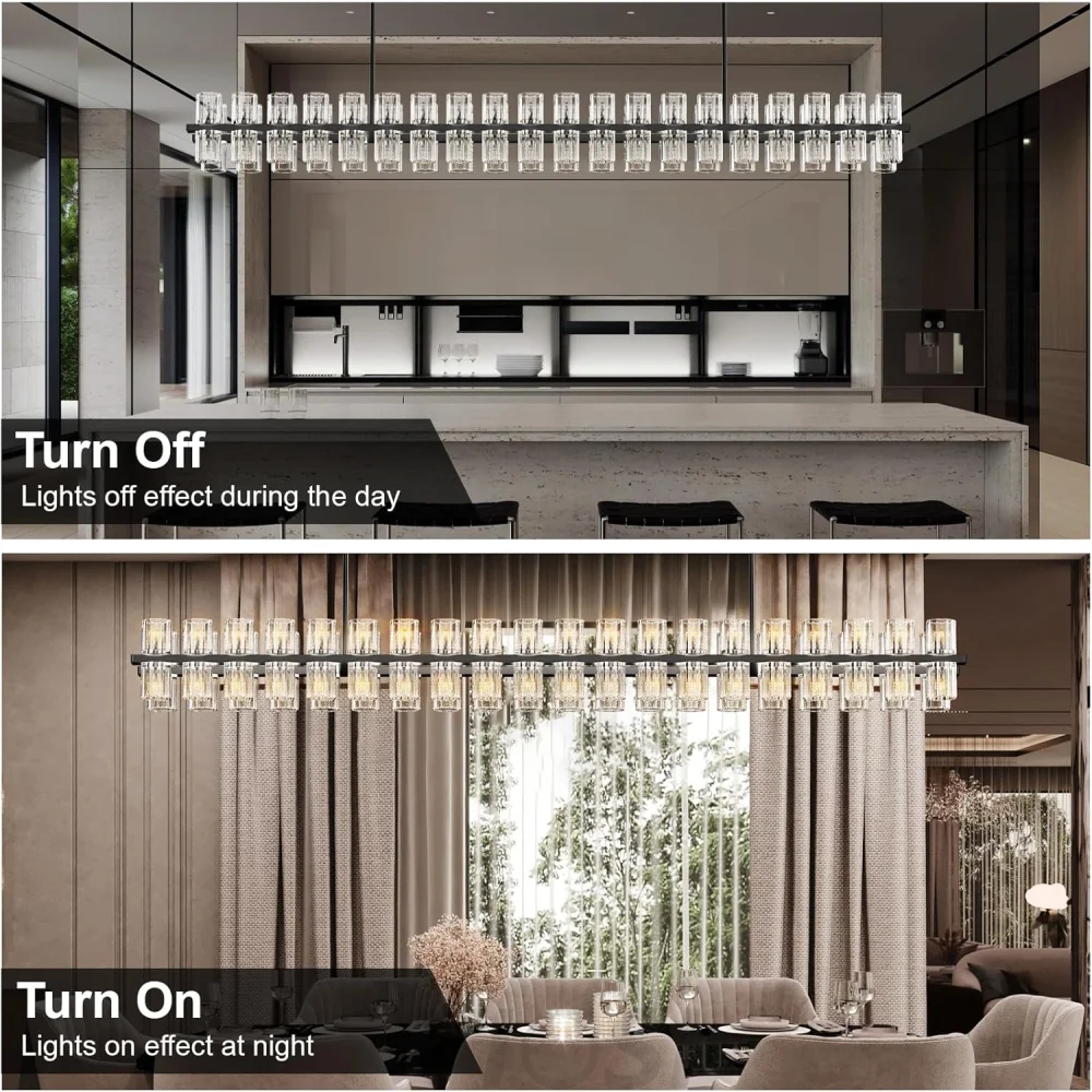 Modern Crystal Chandelier – Gold / Black – Multiple Sizes & Shapes