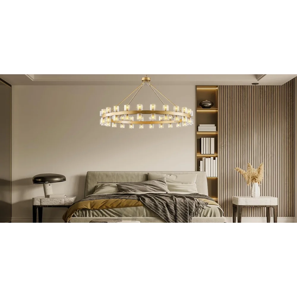 Modern Crystal Chandelier – Gold / Black – Multiple Sizes & Shapes